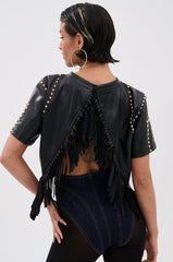 ROCKSTAR STUDDED FRINGE TOP