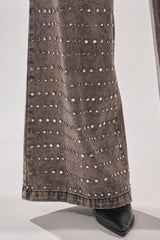 RIZZO STUDDED WIDE LEG DENIM