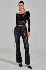 RIP ME OUT DISTRESSED LONG SLEEVE TOP