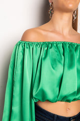 RAYLA OFF THE SHOULDER CROPPED BLOUSE