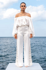 RAYLA OFF THE SHOULDER CROPPED BLOUSE