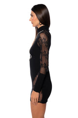 RAMONA LACE EMBELLISHED MINI DRESS