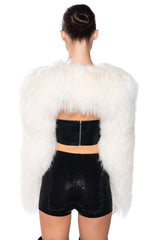 REAL MONGOLIAN FUR BOLERO JACKET