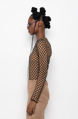 RISKAY BUSINESS MESH LONG SLEEVE BODYSUIT