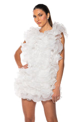 RAOLA ULTRA RUFFLED SLEEVELESS DRESS