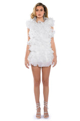 RAOLA ULTRA RUFFLED SLEEVELESS DRESS